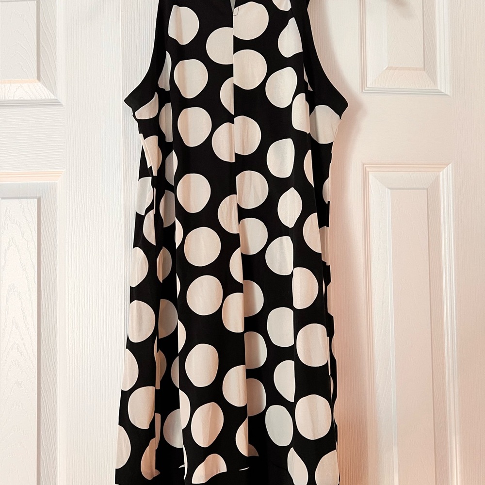Polka Dot Sleeveless Dress - Black and White